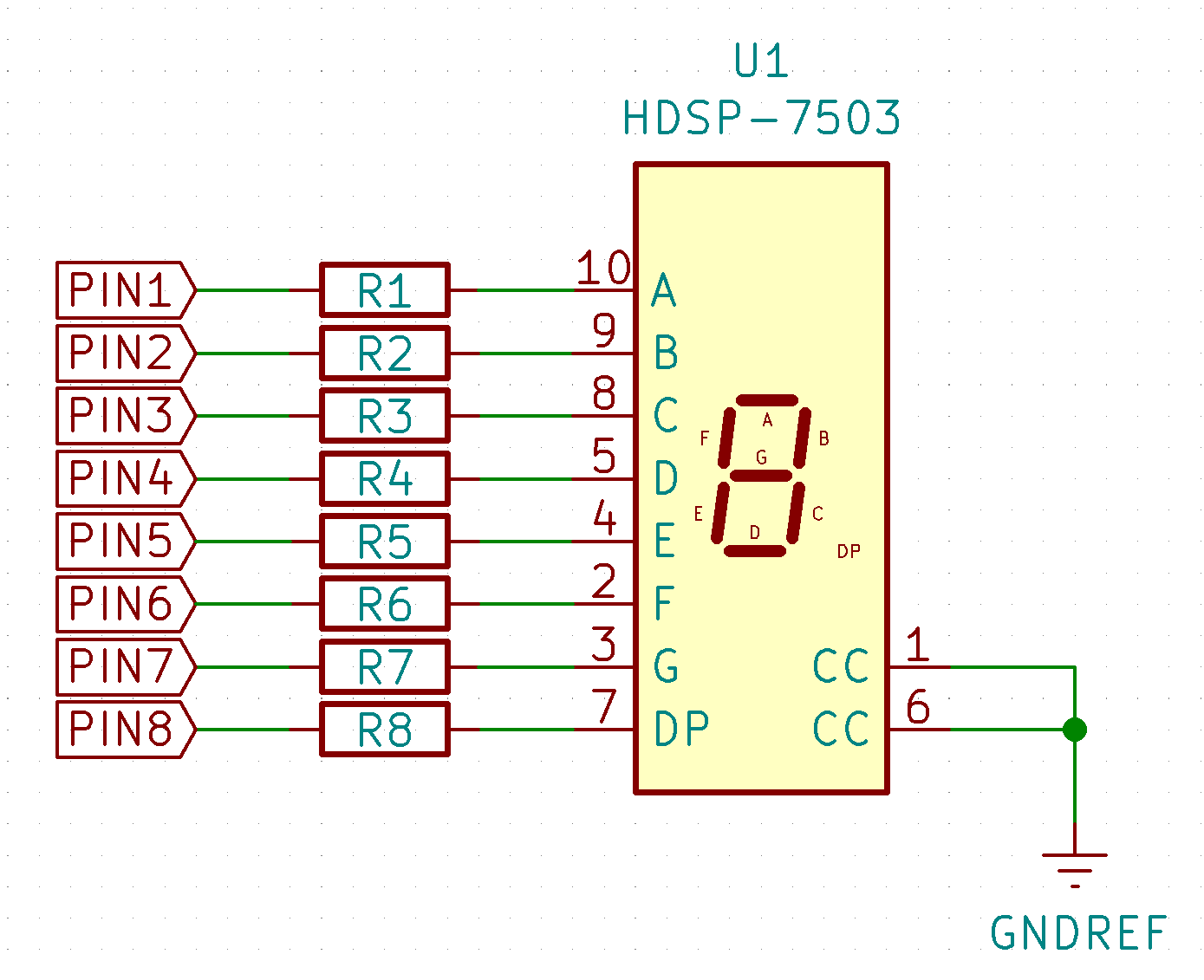 Parallel seven segment display schematic