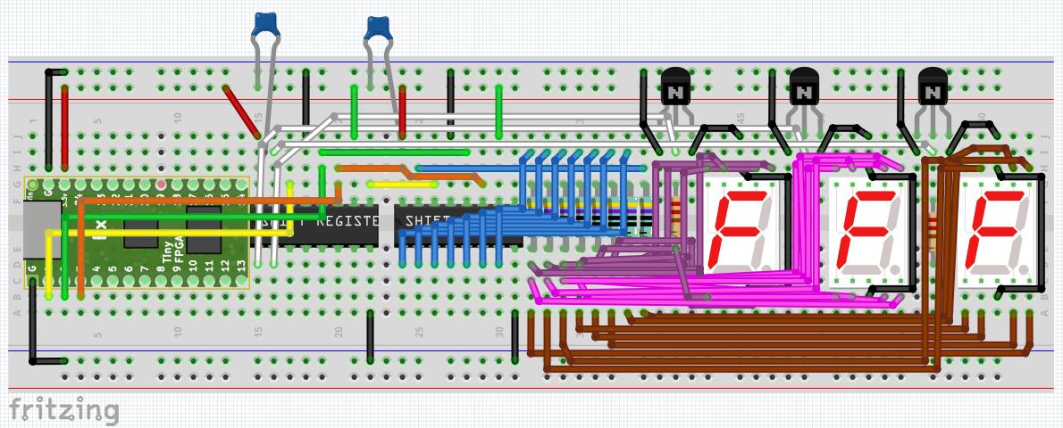 Laying out the time-multiplexed seven segment display circuit